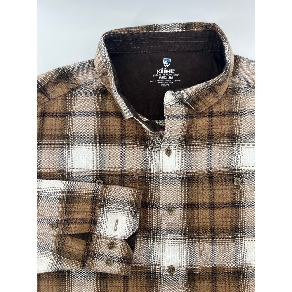 KÜHL The Law Flannel Shirt Heavyweight Cotton Tencel Plaid Men's Medium 7373
